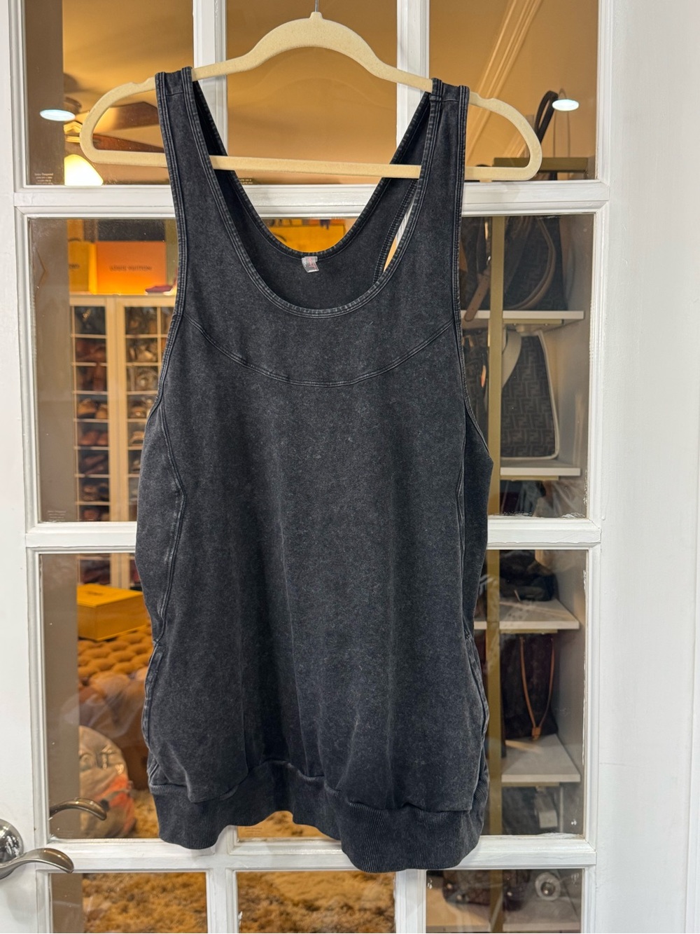 π Free People Washed Black Charcoal Racerback Tank Top with pockets π - Picture 4 of 15